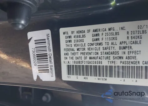 2016 Acura Tlx V6 from USA, damaged, VIN 19UUB2F31GA006596